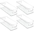 mDesign Kitchen Pantry Organizer Bins, 4 Pack, Clear