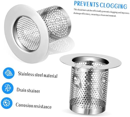 3 Pcs 304 Stainless Steel Drain Strainers Mesh Drain Cover