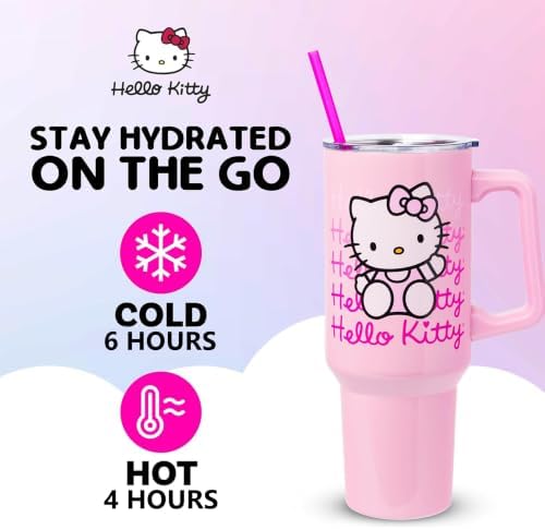Silver Buffalo Sanrio Hello Kitty Waving, Stainless Steel Tumbler