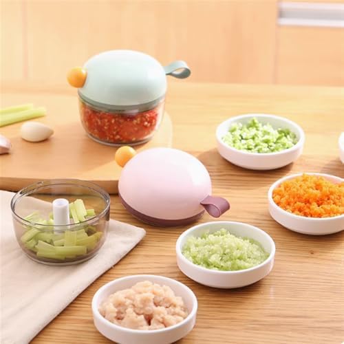 Manual Food Processor Vegetable Chopper, Easy to Clean, Mini Hand Pull