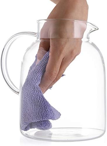 Hedume 2 Liter Glass Pitcher With Lid and Handle - Heat Resistant