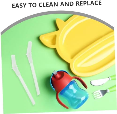 2 Sets Silicone Straw Replacement with Tips and Seal Ring for Kids