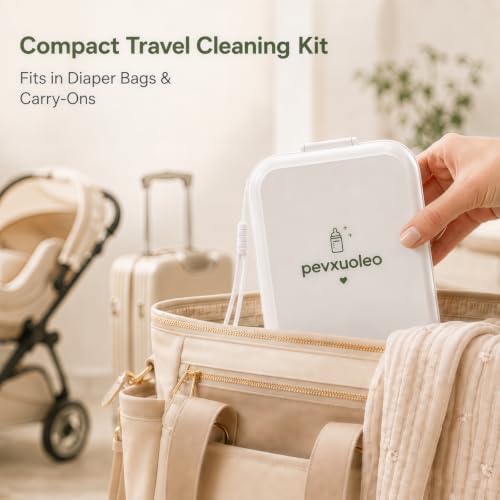 8-in-1 Baby Bottle Cleaning Kit, Portable Brush Set & Drying Rack