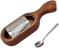 Handheld Cheese Grater with Wooden Container, Stainless Steel Grater