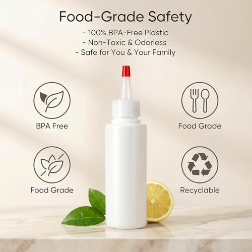 5 Pcs Mini Squeeze Bottles for Sauces, 5OZ Small Condiment Squeeze