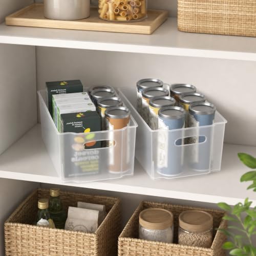 Plastic Pantry Organization and Food Storage Bin, 4 Pack