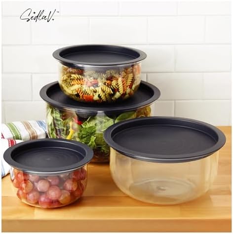 SEDLAV 8-Piece Mixing and Storage Bowl Set with Press-to-Seal Lids