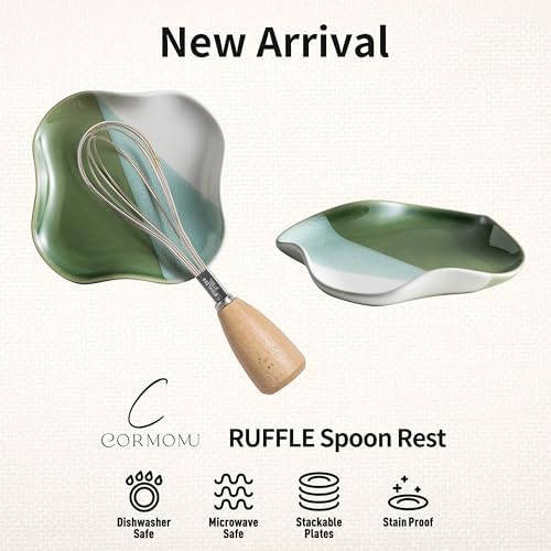 Ceramic Spoon Rest for Stove Top, Cooking Spoon Holder,Utensil Rest