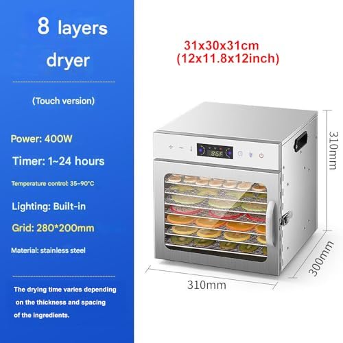 LED 8-Layer Stainless Steel Food Dehydrator