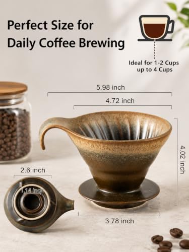Gomakren Coffee Mugs Set of 4, 13oz Stackable Coffee Cups with Stand &