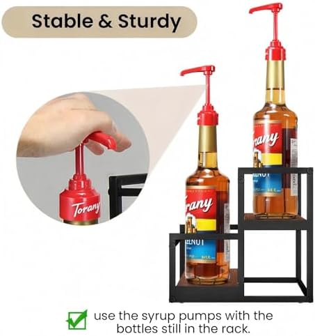 THYGIFTREE 2-Tier Coffee Syrup Rack