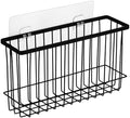 Toplife Wall Door Adhesive Kitchen Wrap Organizer Rack, No Drilling, Black
