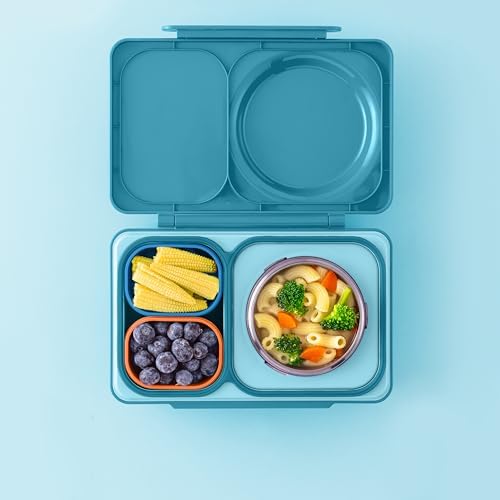 Omie OmieBox UP Leakproof Dip Containers, 2 Pack, Blue/Orange