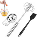 Stainless Steel Egg White Separator Semi-Automatic Whisk Set with