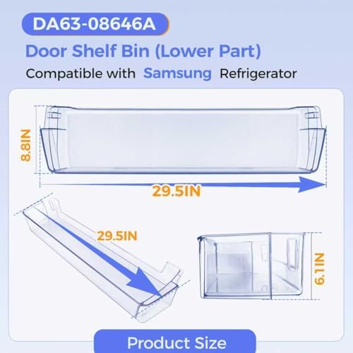 [2026] DA63-08646A Refrigerator Door Shelf Bin for Samsung