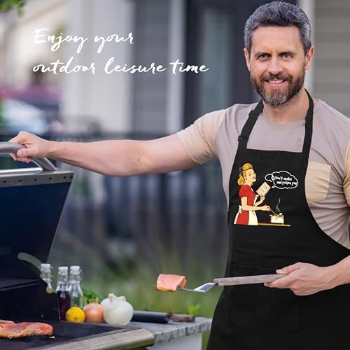 Funny Cooking Apron with Pockets for Women, Gifts for Chefs Cooks