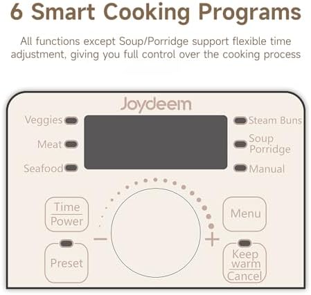 Joydeem Electric Food Steamer for Cooking, 2-Tier Stainless Steel Vegetable & Food Steamers, 13L/13.7 qt Large Capacity, DZG-A100