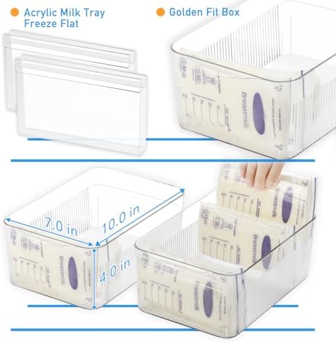 Ugotfeels 2 Pack Breastmilk Storage Bags with Freezer Flattener