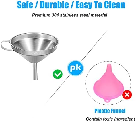 Stainless Steel Kitchen Funnel, 4.3-Inch Food Grade Metal Funnel with