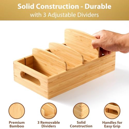 Umilife Small Bamboo Seasoning Packet & Tumbler Lid Organizer in