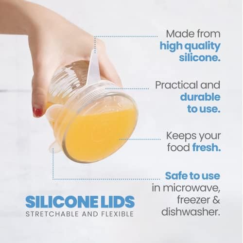 Swedish Home Silicone Stretch Lids, Pack of 6