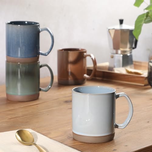 Mr. Coffee Dorsey 4-Piece Mug Set 18.5 oz Ceramic Coffee Cups with