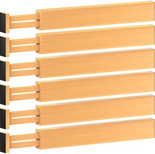 6-Pack Drawer Dividers 2.6-Inch High Dresser Drawer Organizer 16 to