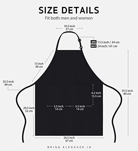 Syntus 4 Pack Adjustable Bib Apron with 2 Pockets Cooking Kitchen