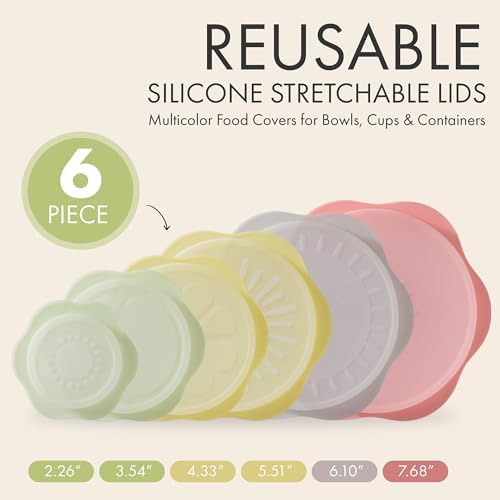 Green Hearth Reusable Silicone Lids, 6-Piece