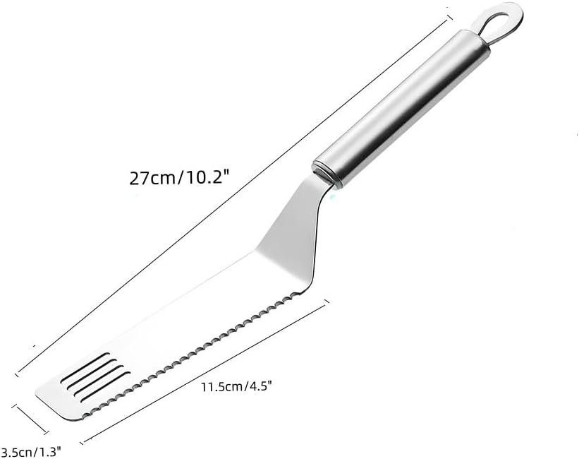 Pie Server Serrated and Cake Cutter,Stainless Steel Pie Server Angled