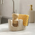 Travertine 2-Slot Sponge and Brush Holder, Beige