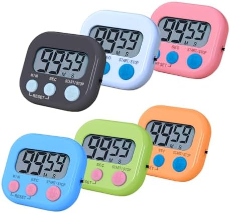 BESTWYA Digital Kitchen Timers, 6, 6 Colors