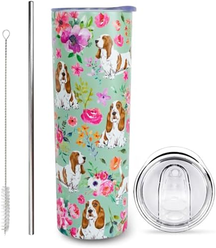 Basset Hound Gifts for Women Cute Dog Tumbler Coffee Cup for Women