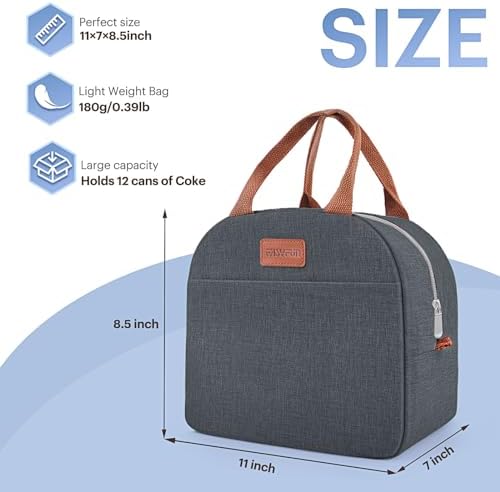 Lunch Bag for Women & Men Adult Insulated Lunch Box, Small Leakproof