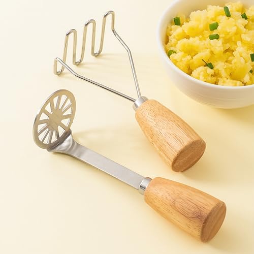 2Pcs Mini Potato Masher,Stainless Steel Mashed Potatoes Masher with