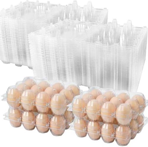 100 Pack 12-Count Plastic Egg Cartons