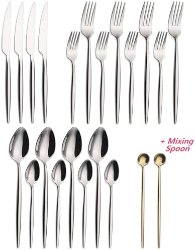 20 Piece Luxury Silverware Set for 4 Mirror-Polished 18/10 Stainless