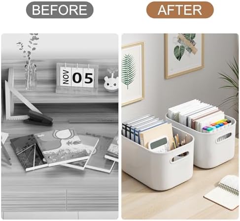 ORGIDOL 8-Pack Storage Bins with Lids, 9.85x6.9x5.7 inch