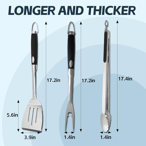 Heavy Duty Grilling Accessories Grill Tool Set, 3-Piece, SUS304