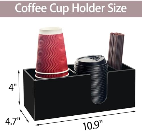 Coffee Cup Holder for Countertop, Acrylic Coffee Station Organizer