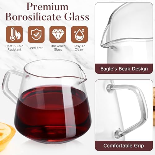 Veemoon Hand Pour Coffee Maker Glass Coffee Server Latte Art Pitcher