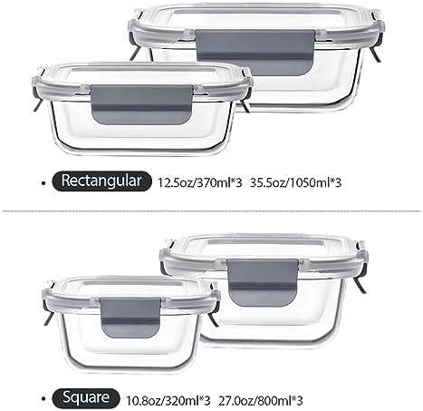 S SALIENT 24-Piece Glass Food Storage Containers with Lids