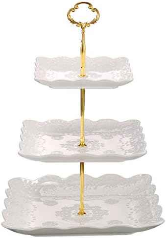 Sumerflos 3 Tier Porcelain Cupcake Stand, Tiered Serving Cake Stand