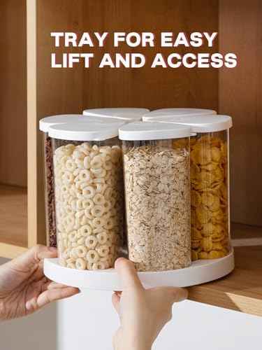 LivLab Mker 5-10 lbs Cereal Dispenser Countertop - Rotating Snack Container