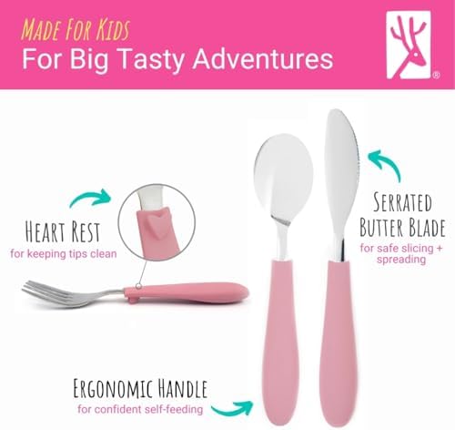 Elk and Friends Kids/Toddler Silverware with Silicone Handles | 6pcs
