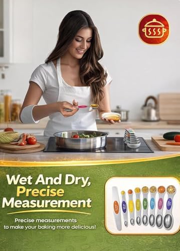 Magnetic Measuring Spoons Set|Strong N52 Magnets|Heavy Duty Stainless