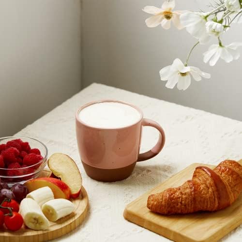 Morandi Color Ceramic Coffee Mugs Set of 6 (Large),18 oz Coffee Cups
