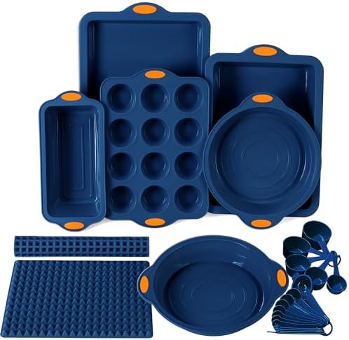 To encounter 8 in 1 Silicone Baking Set - 6 Cake Molds - 2 Silicone