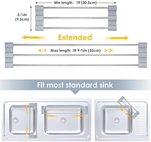 Tomorotec Adjustable Over-the-Sink Kitchen Rack, Stainless Steel