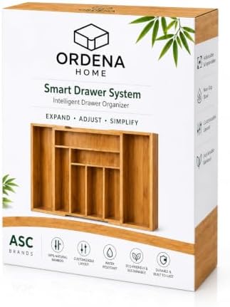 Expandable Bamboo Drawer Organizer for Kitchen – Adjustable Cutlery